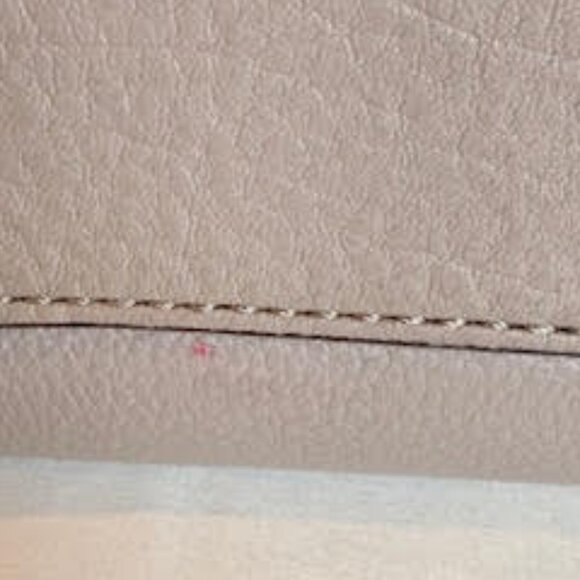 Kate Spade Atwood Pebbled Leather Dome Satchel Crossbody Taupe Gray Tassel Bag - Picture 14 of 15